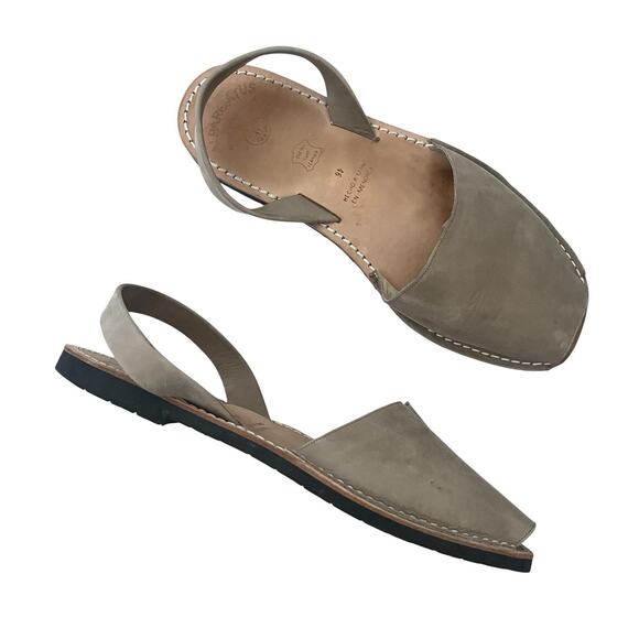 Mibo Men\'s Avarca Leather Sandals taupe Size 46/12 summer casual Slingback main image 6